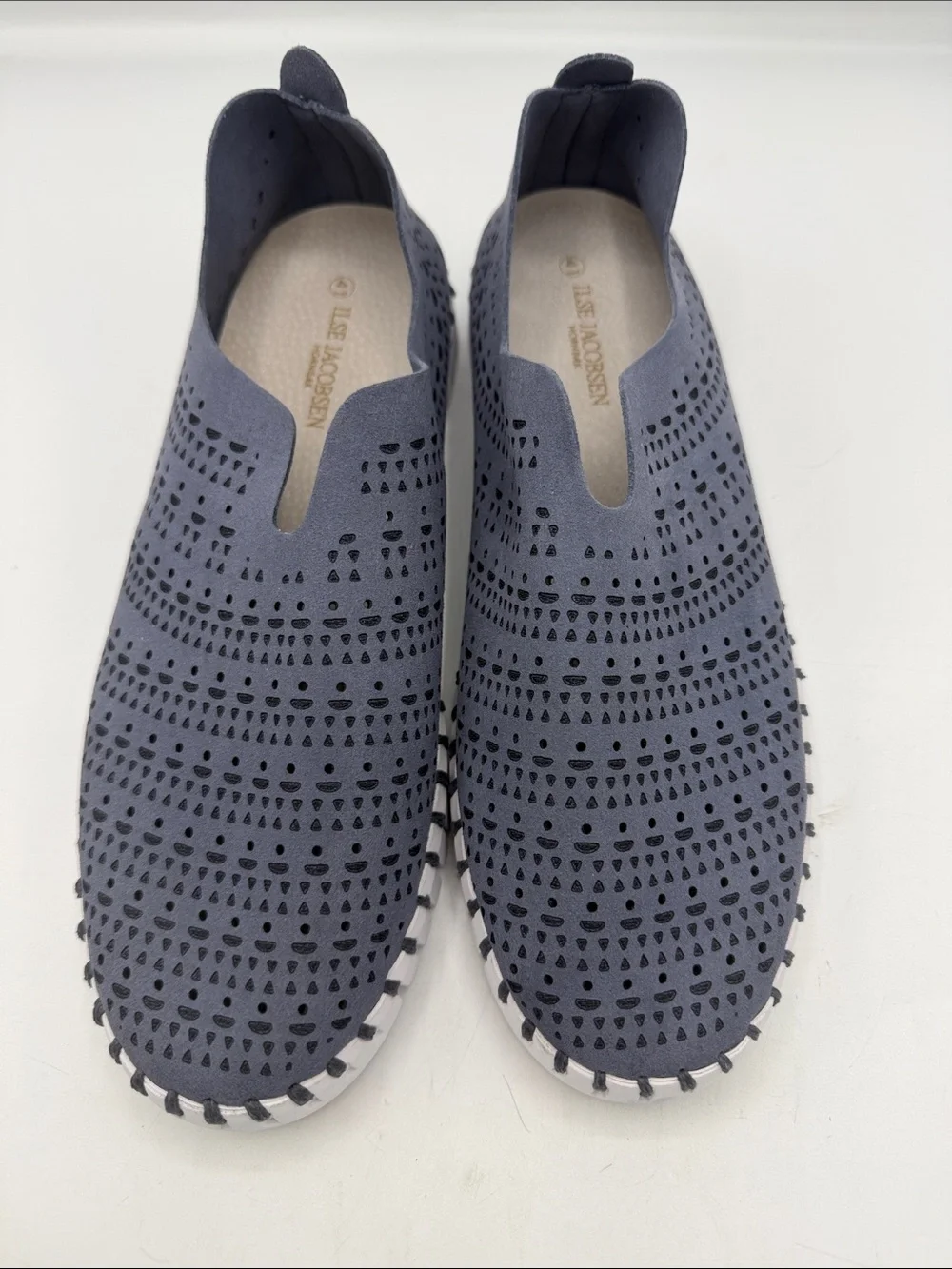 Ilse Jacobsen Gray Perforated Slip-On Loafers - Picture 2 of 8